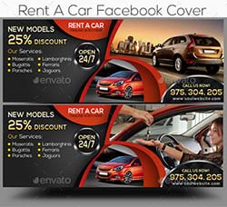 汽车租赁广告模板：Rent A Car Facebook Cover